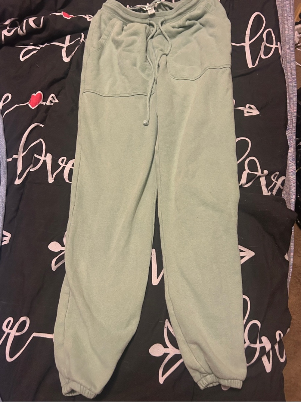 American Eagle Outfitters Sage Green Kids Fleece Joggers